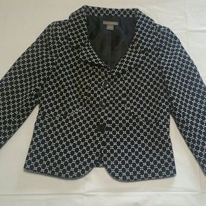 Ann Taylor Black & White Print Blazer